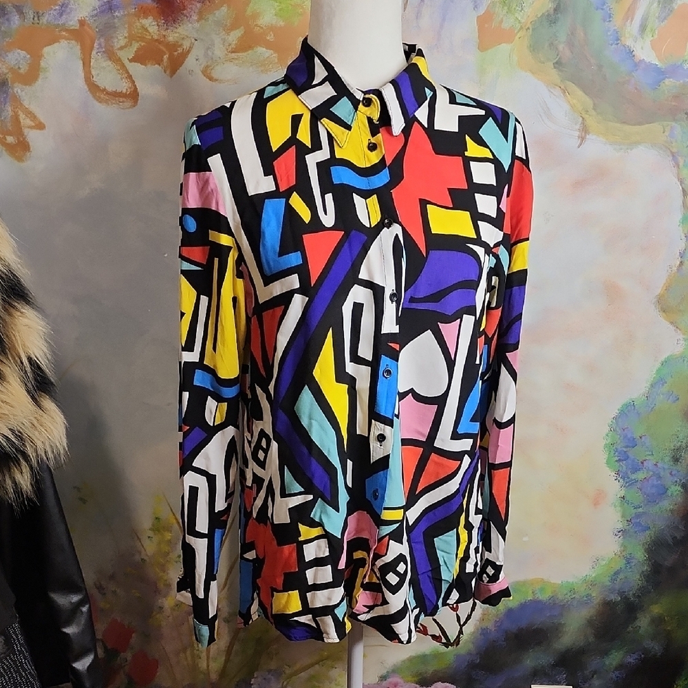 Colorful Geometric Blouse